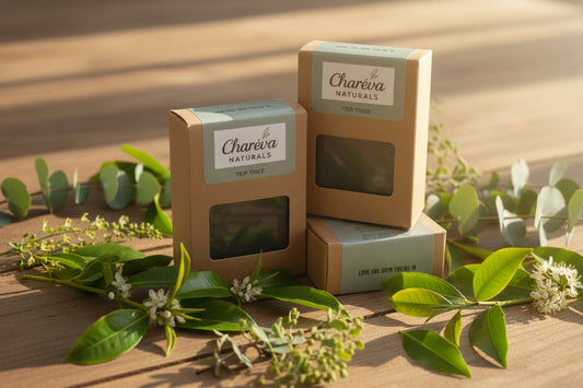 Activated charcoal botanical soap bar by Charéva Naturals — natural charcoal soap for face and body.